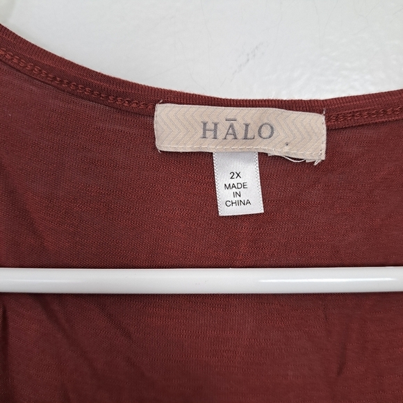 NEW Halo Burnt Orange Lace Boho Festival Sleeveless Asymmetrical Shirt Size 2X - Picture 3 of 6